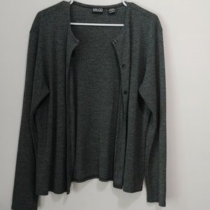 NY & CO button up sweater top size L